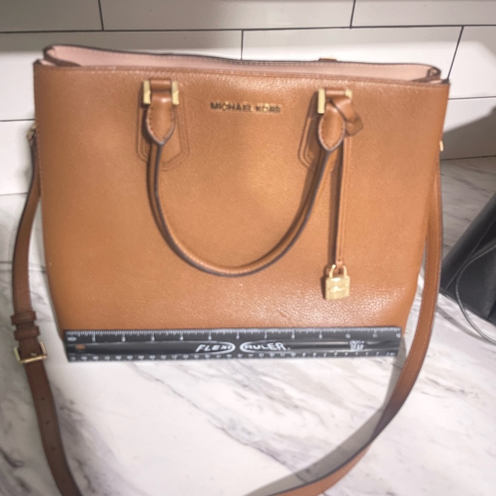 Michael Kors Tan Satchel with Gold Hardware